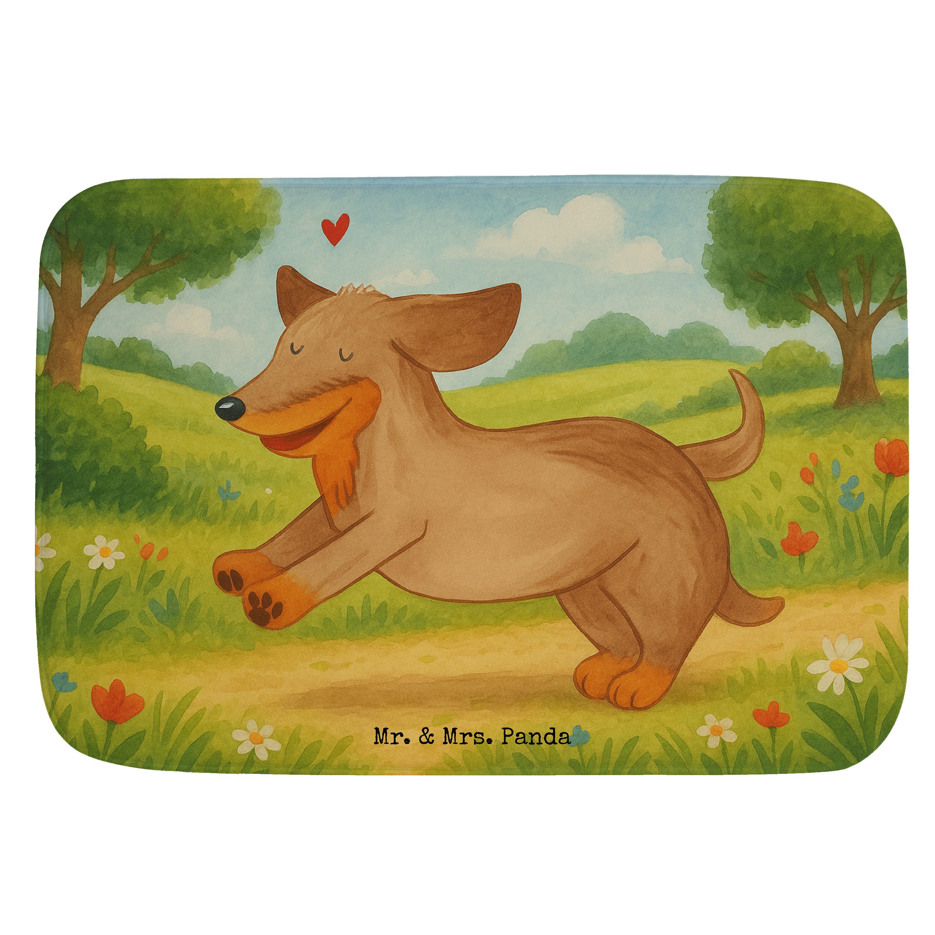 Badematte Hund Dackel Design, Badteppich, Weiß, Badvorleger, Dachshund, Bademat