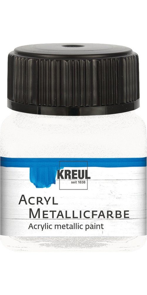 Kreul Metallglanzfarbe Acryl Metallicfarbe, 20 ml Perlmutt-Weiß