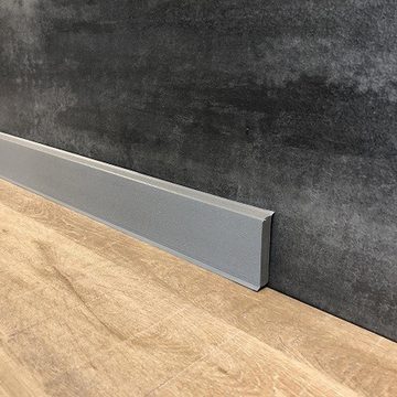 PROVISTON Sockelleiste Hartschaum PVC, 12 x 60 x 2500 mm, Grau, Kunststoff Fußleiste