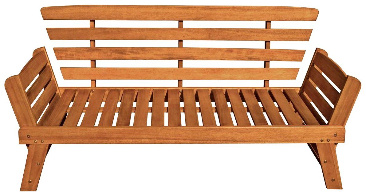 Garden Pleasure Gartenlounge-Bank FORTUNA, mit umklappbarer Armlehne und Wendekissen, BxTxH: 126x68x78 cm