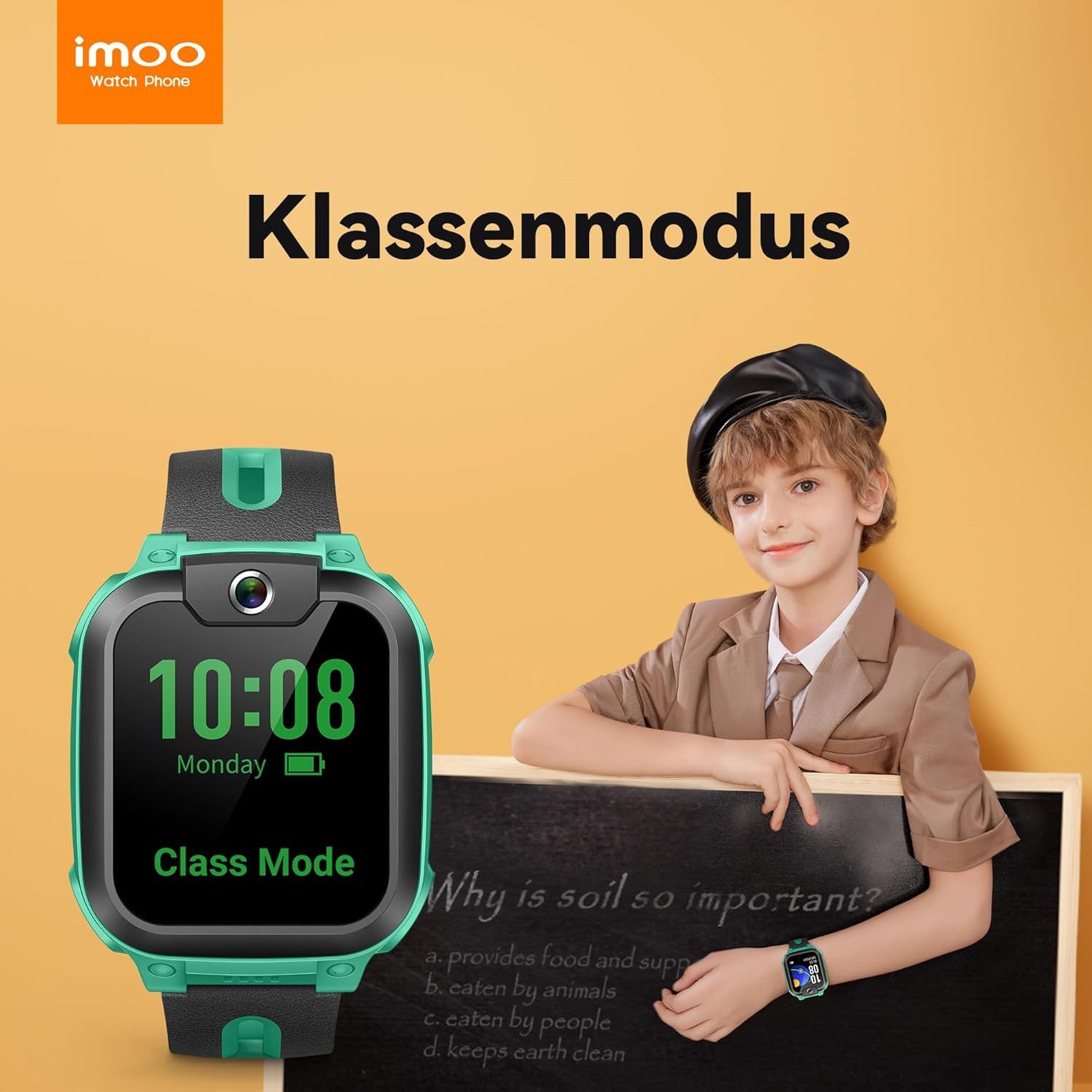 imoo Z Smartwatch (3,3 cm, sim), KINDER-SMARTWATCH MIT VIDEOANRUF GPS UND WASSERSCHUTZ