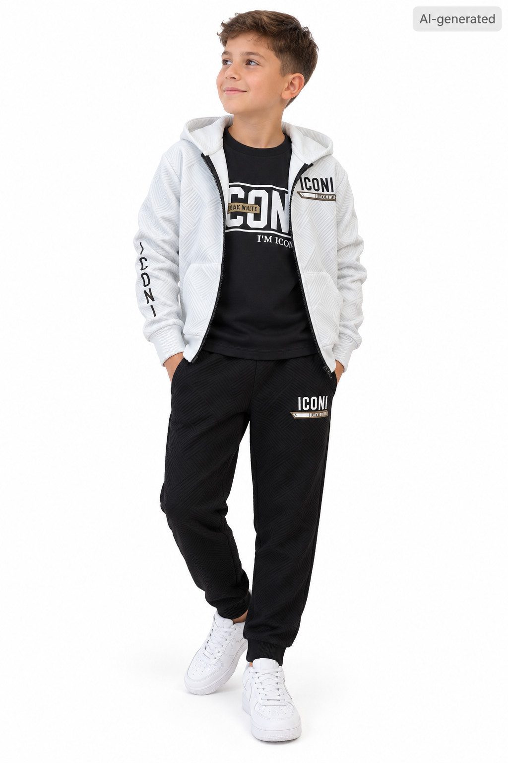 Hessis Freizeitanzug Jogginganzug Trainingsanzug JF7915 (Set, 3-tlg., Jacke, Shirt & Jogginghose)