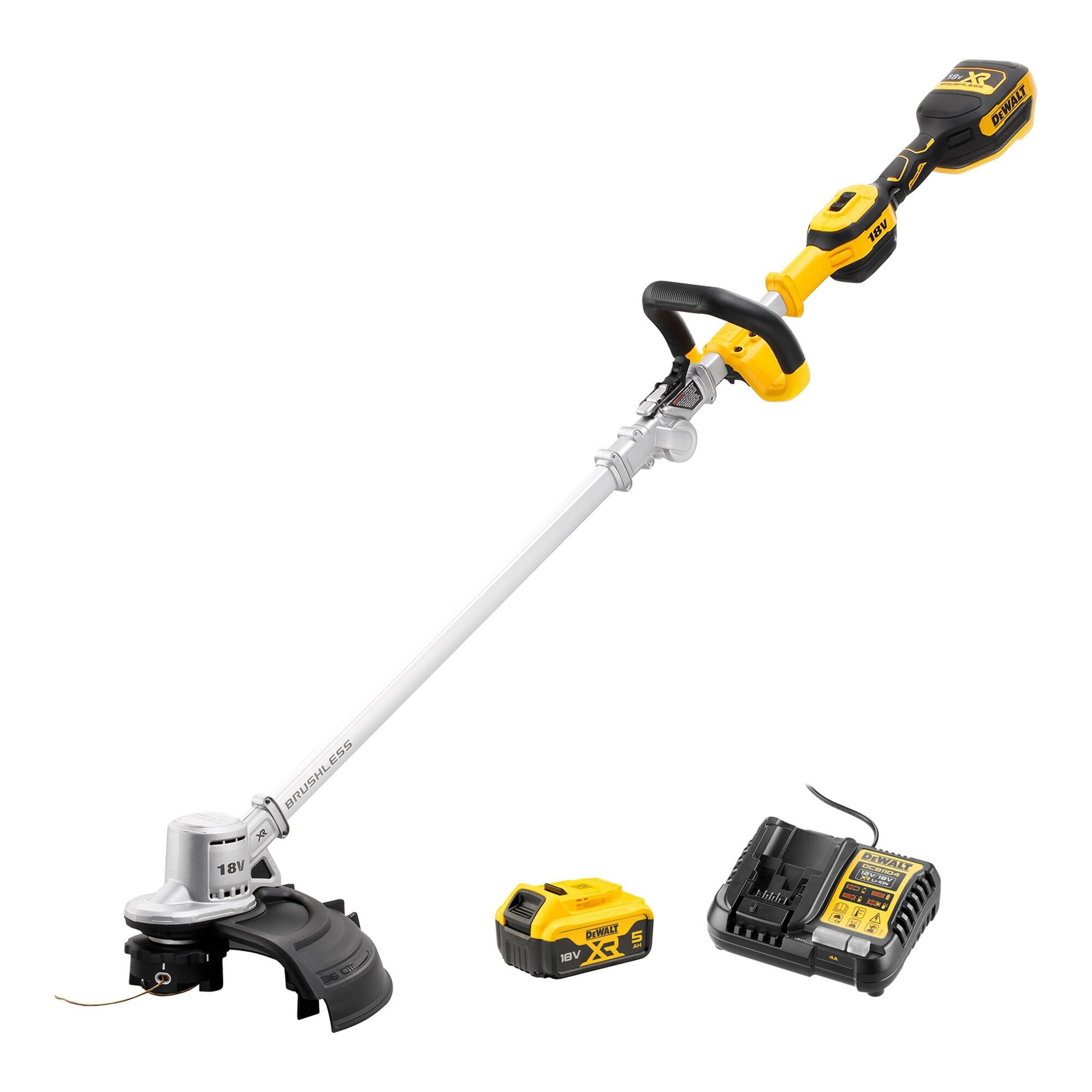 DeWalt Akku-Rasentrimmer Set DeWalt Akku-Rasentrimmer 18V faltbar, brushless + Akku 5Ah + Ladeg