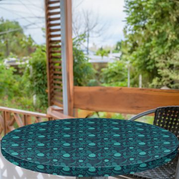 Abakuhaus Tischdecke Rundum-elastische Stofftischdecke, Tropisch Dschungel Monstera und Blätter