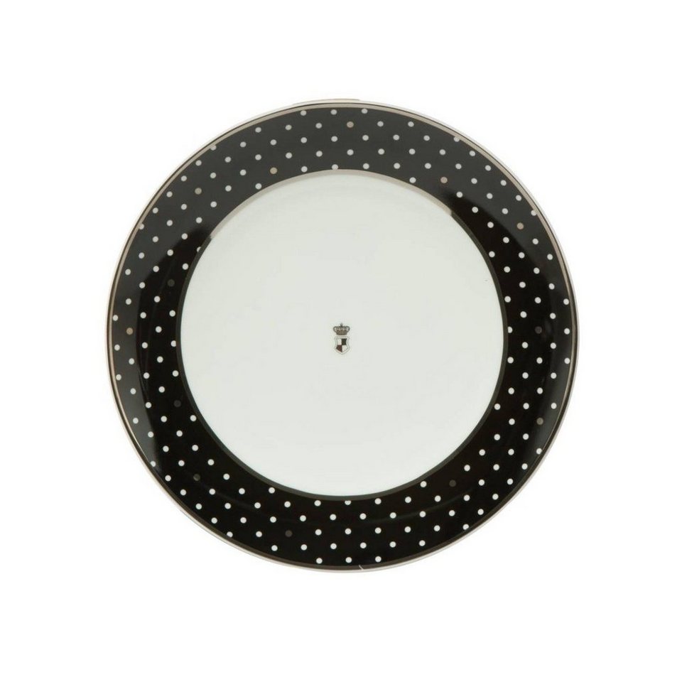 Goebel Frühstücksteller, Schwarz-Weiß H:2cm D:23cm Porzellan, Farbe:  schwarz weiß