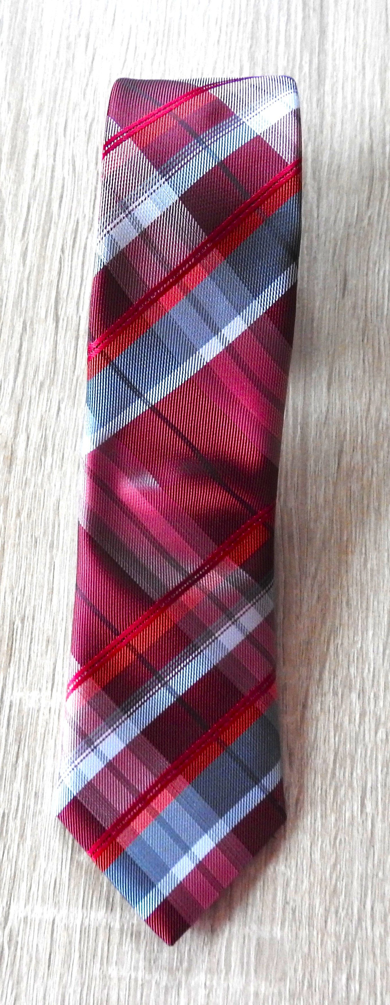 G.O.L. Krawatte Weinrot Kariert