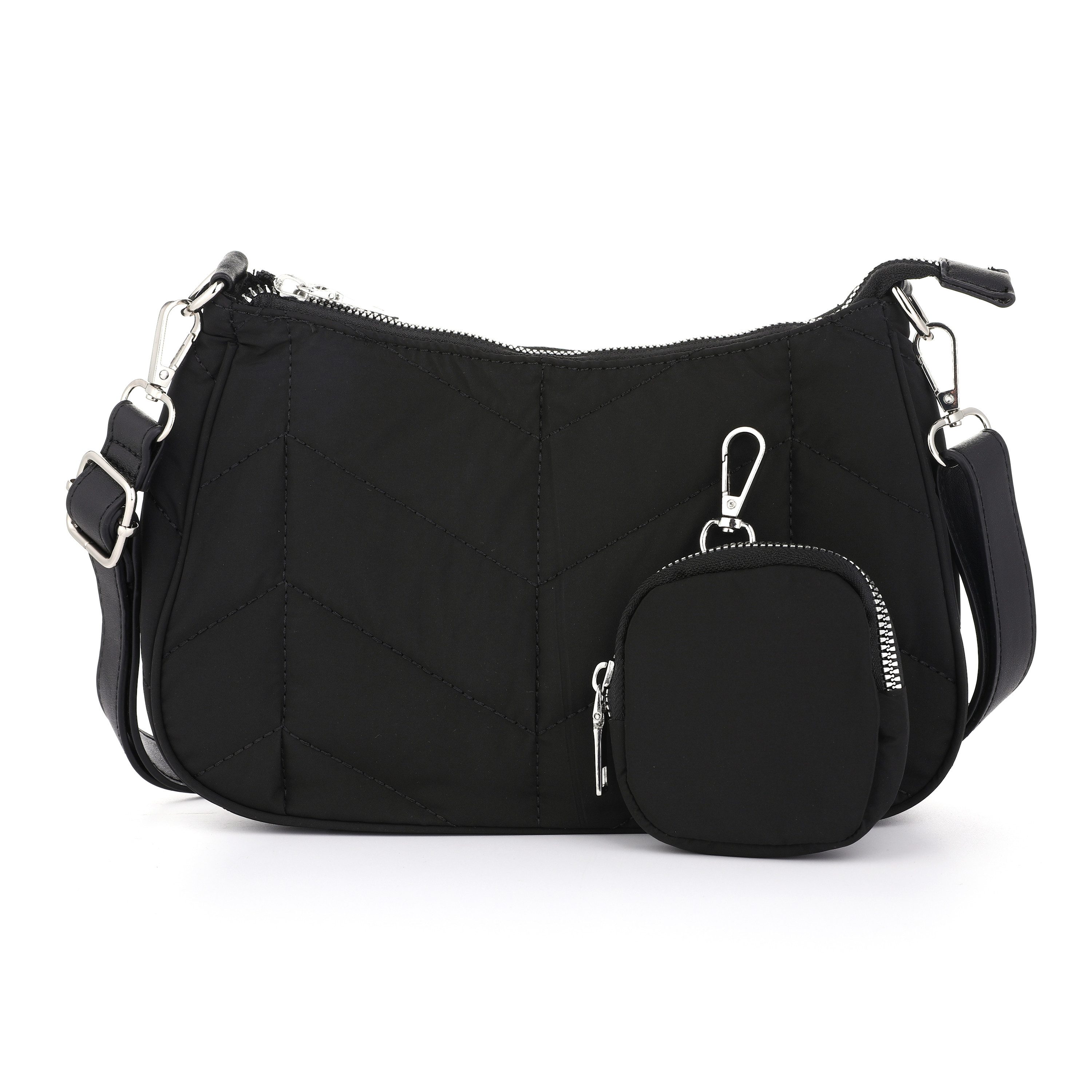 MIRROSI Umhängetasche Damen aus Stoff Crossbody Tasche Bag, Schultertasche (inkl. 1 Münzbeutel, (ca.27x17cm), verstellbaren Schulterriemen