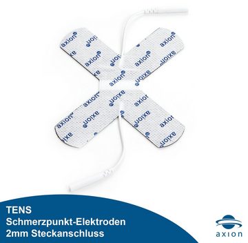 Axion Elektrodenpads Patentierte TENS EMS Schmerzpunkt-Elektroden 100 x 90 mm, Packung 2 St.,mit 2mm Steckanschluss