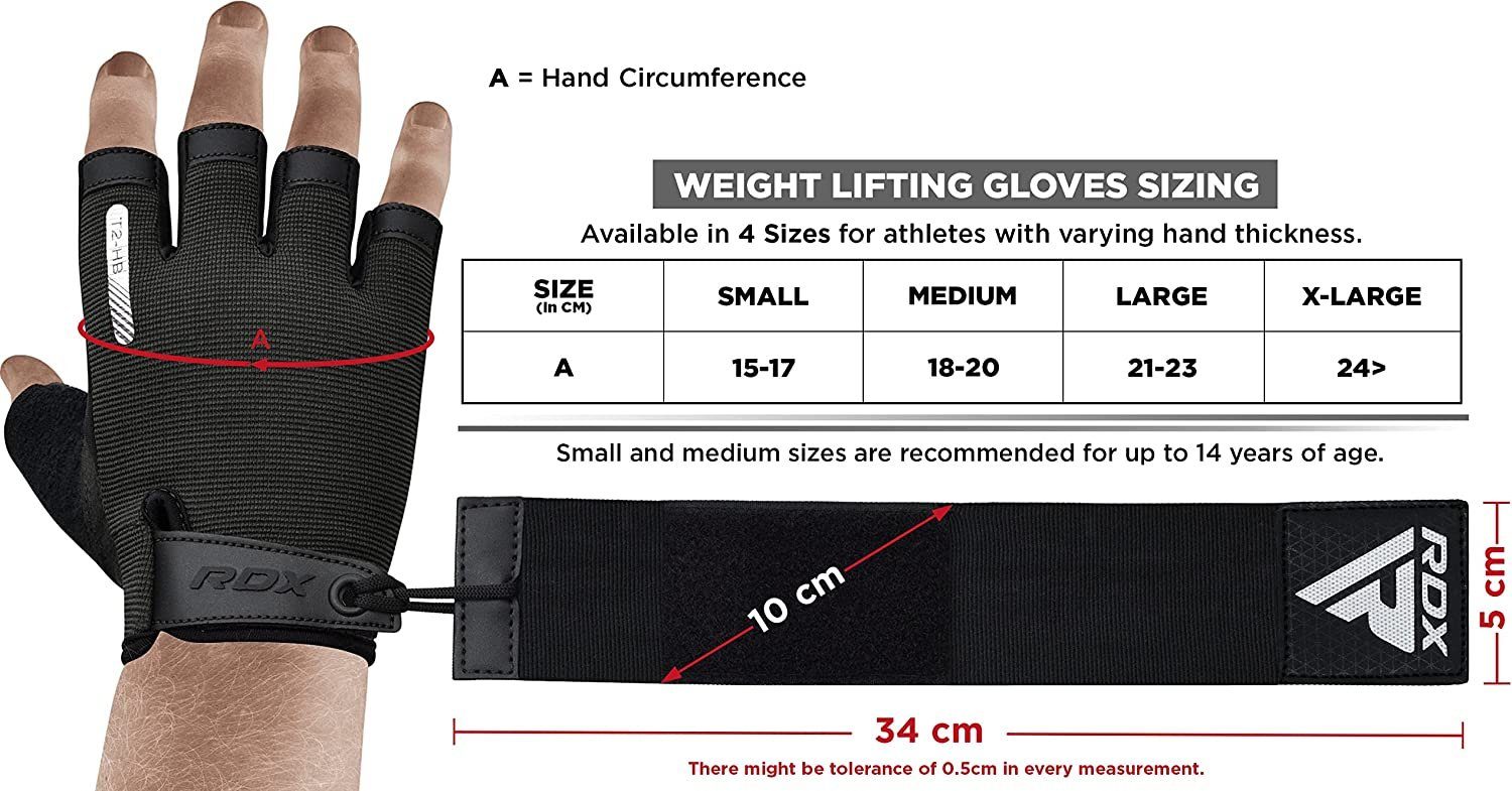 Gewichtheberhandschuhe, RDX Handgelenkstütze lange dehnbare BLACK extra RDX Trainingshandschuhe