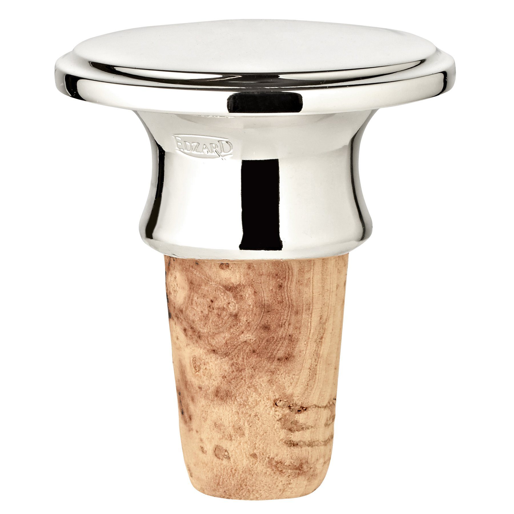 EDZARD Flaschenverschluss Faden, Naturkork, edel versilbert, anlaufgeschützt, H 6 cm