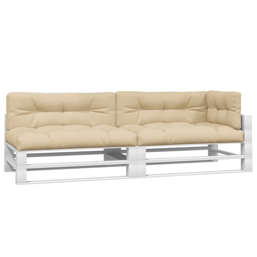 vidaXL Sitzauflage Palettenkissen 5-tlg. Beige Stoff, günstig online kaufen