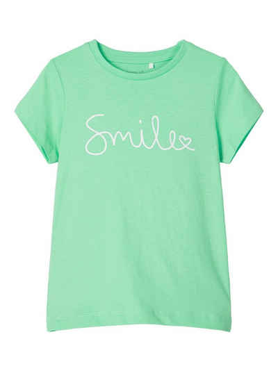 Name It T-Shirt Name It Mädchen T-Shirt aus Bio-Baumwolle "Smile" (1-tlg) aus reiner Baumwolle, mit Frontprint