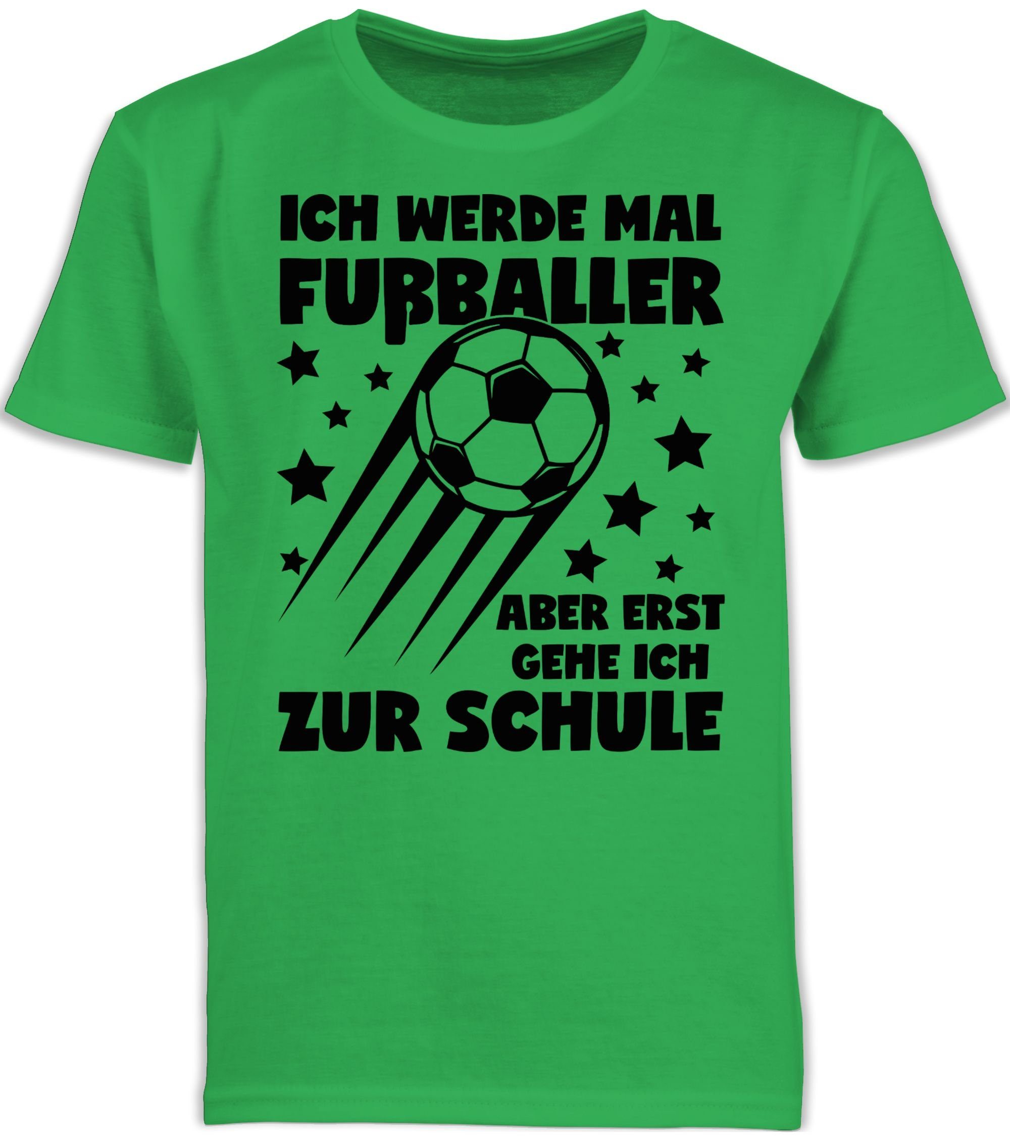 Shirtracer T-Shirt Ich werde mal Fußballer aber erst gehe ich zur Schule - schwarz Einschulung Junge Schulanfang Geschenke