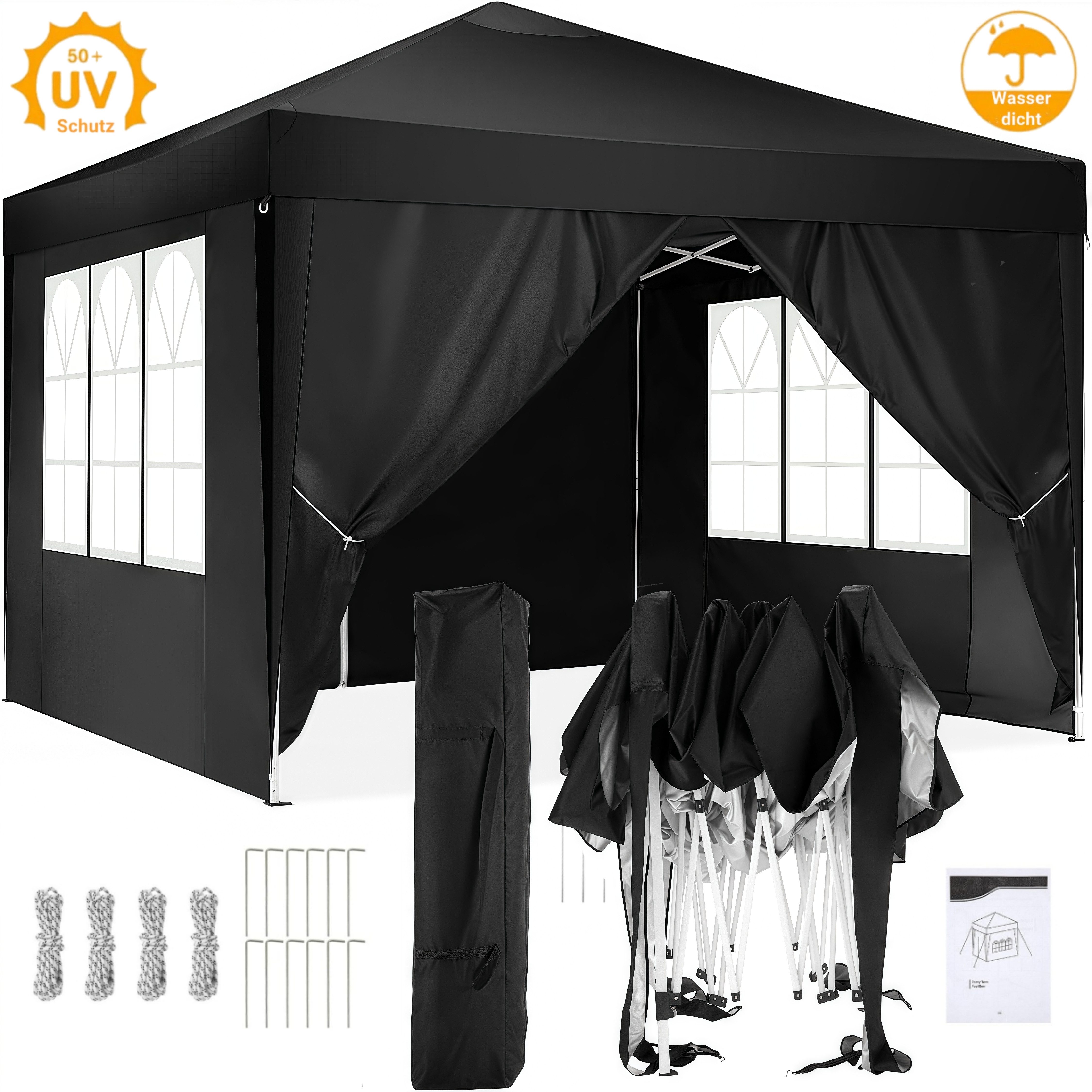 Tooluck Faltpavillon 3x3m UV-Schutz 50+ 3x3 günstig online kaufen