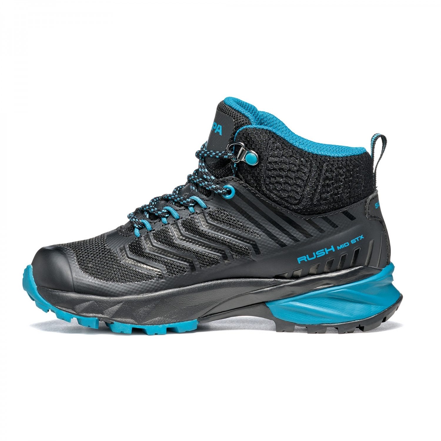 Scarpa Rush Mid Kid GTX Kinder Trekkingschuh schwarz/blau Wanderschuh