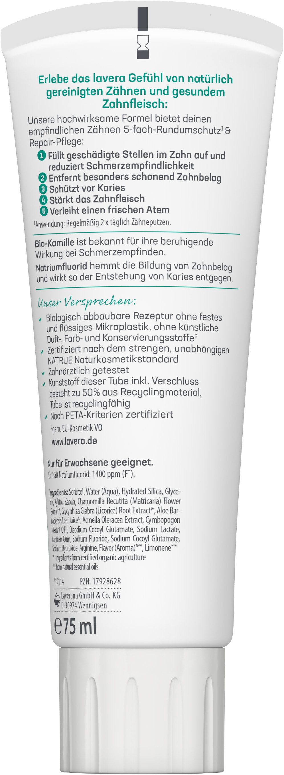 lavera Zahnpasta Zahncreme Sensitive & Repair, (1-St)