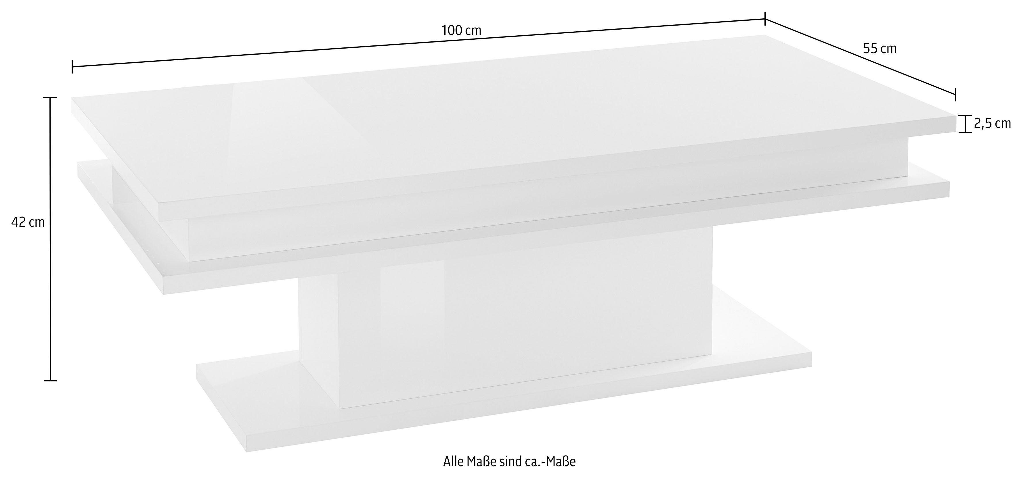 Home affaire Couchtisch LITTLE BIG- Kaffeetisch, Sofatisch, Wohnzimmertisch, Breite ca. 100 cm, Breite ca. 100 cm – Bild 3 von 4