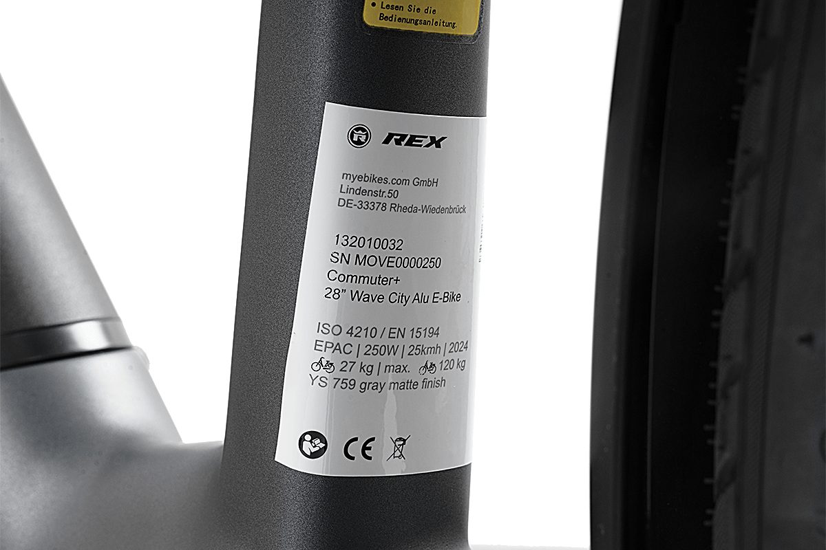 REX E-Bike REX COMMUTER+ Matt Grau/Matt Blau, SHIMANO SHIMANO Nabenschaltung NEXUS 7-Gang Schaltwerk, Mittelmotor, 468 Wh