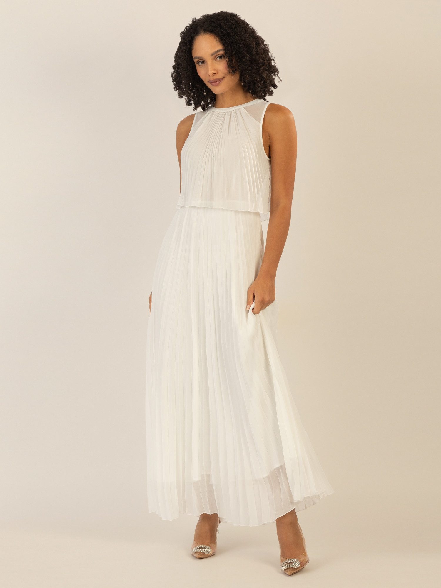 Apart Abendkleid mit lose fallendem Sonnenplissee günstig online kaufen