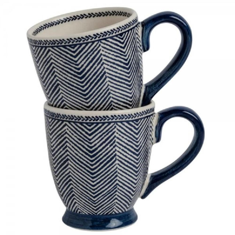 LAURA ASHLEY Tasse Henkelbecher Edwin Blue (200ml) (2-teilig)