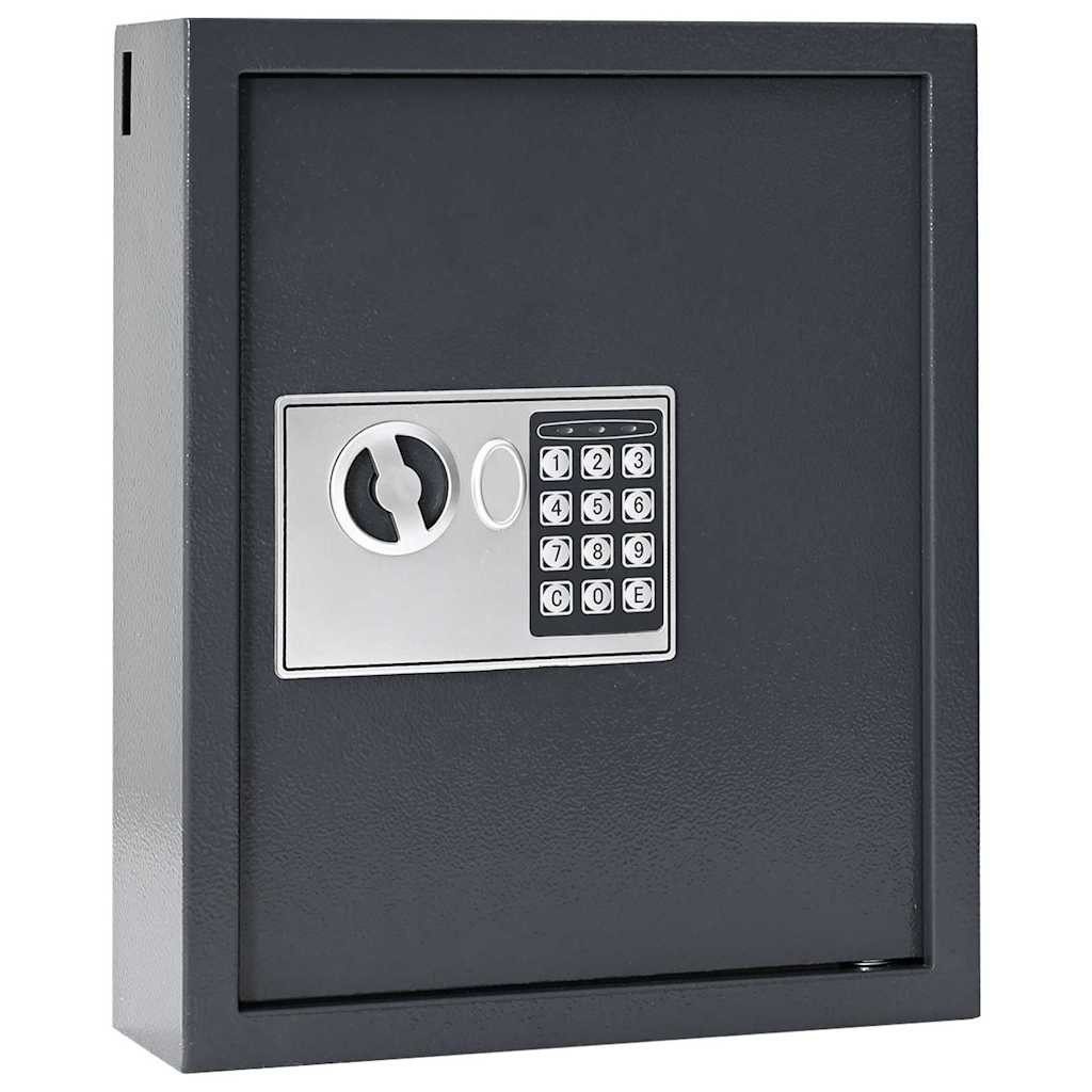 vidaXL Tresor Digitaler Safe mit Schloss Dunkelgrau 30 x 10 x 36,5 cm Stahl (1-St)