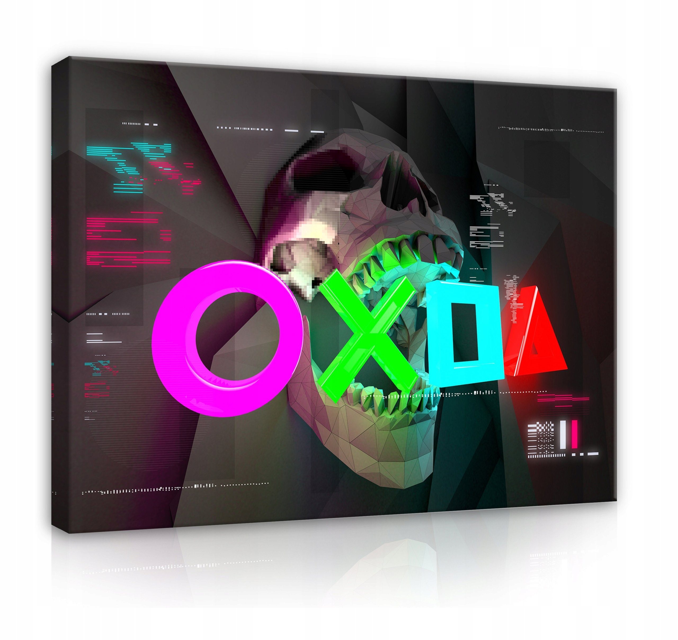 Wallarena Leinwandbild Kinderzimmer Jungen Game Gaming Gamer Abstrakt Bilder, Abstrakt (Einteilig, 1 St), Leinwand Bilder Kinderzimmer Wohnzimmer Wand Dekoration XXL Groß