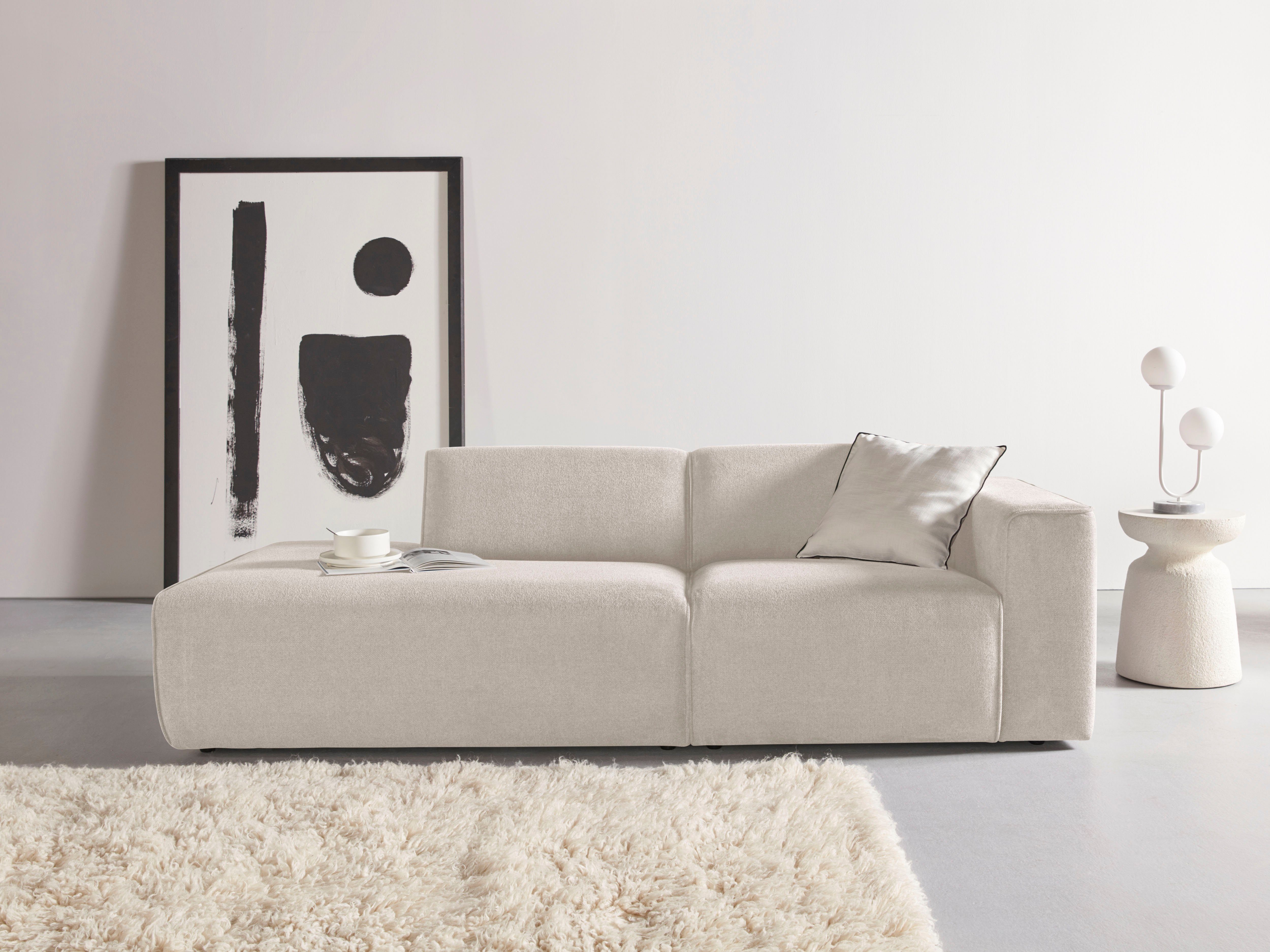 andas 2-Sitzer "Noord mit Kedernaht, Breite 227 cm", Cord, Struktur, Websto günstig online kaufen