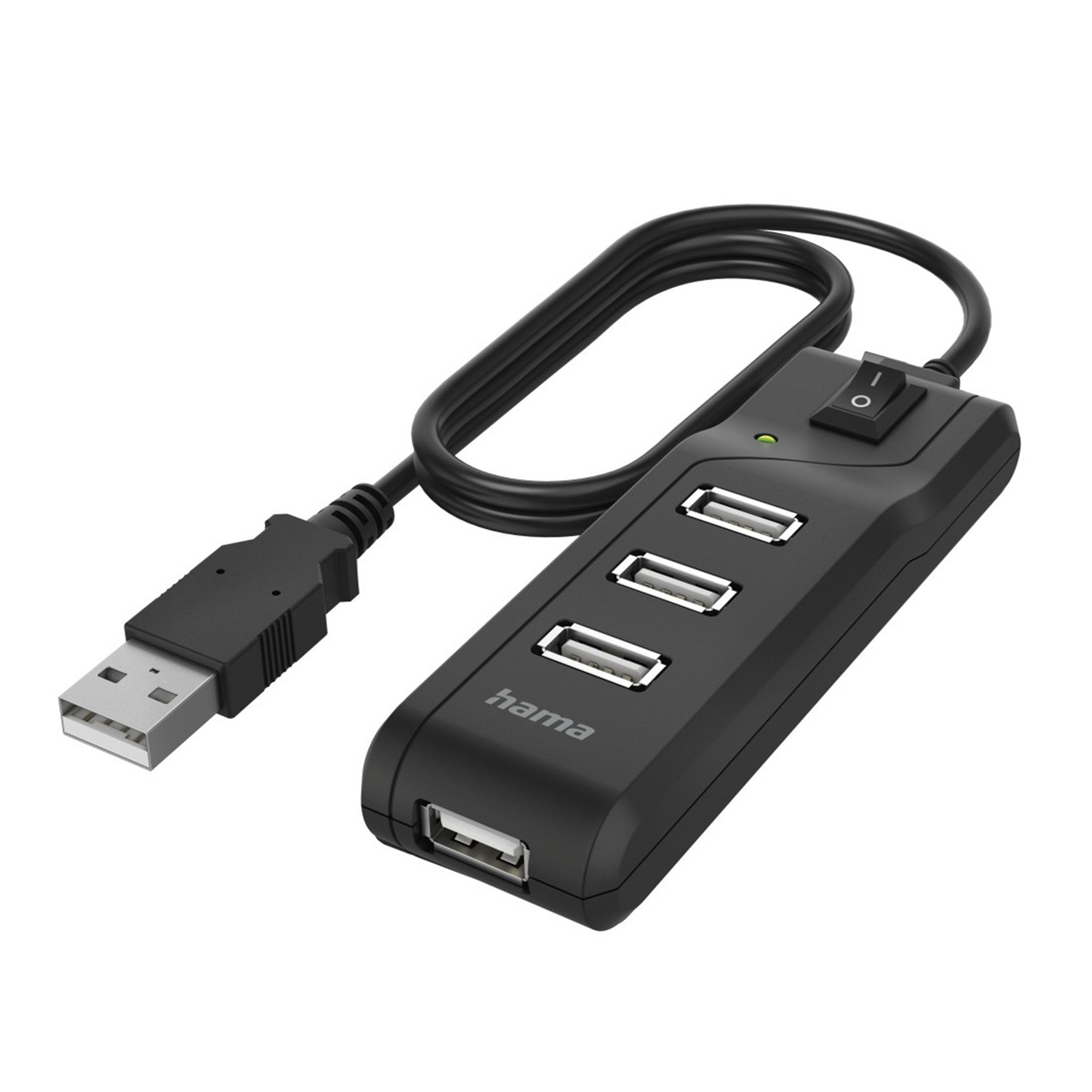 4 Ports, USB 2.0, Ein-/Ausschalter USB-Adapter