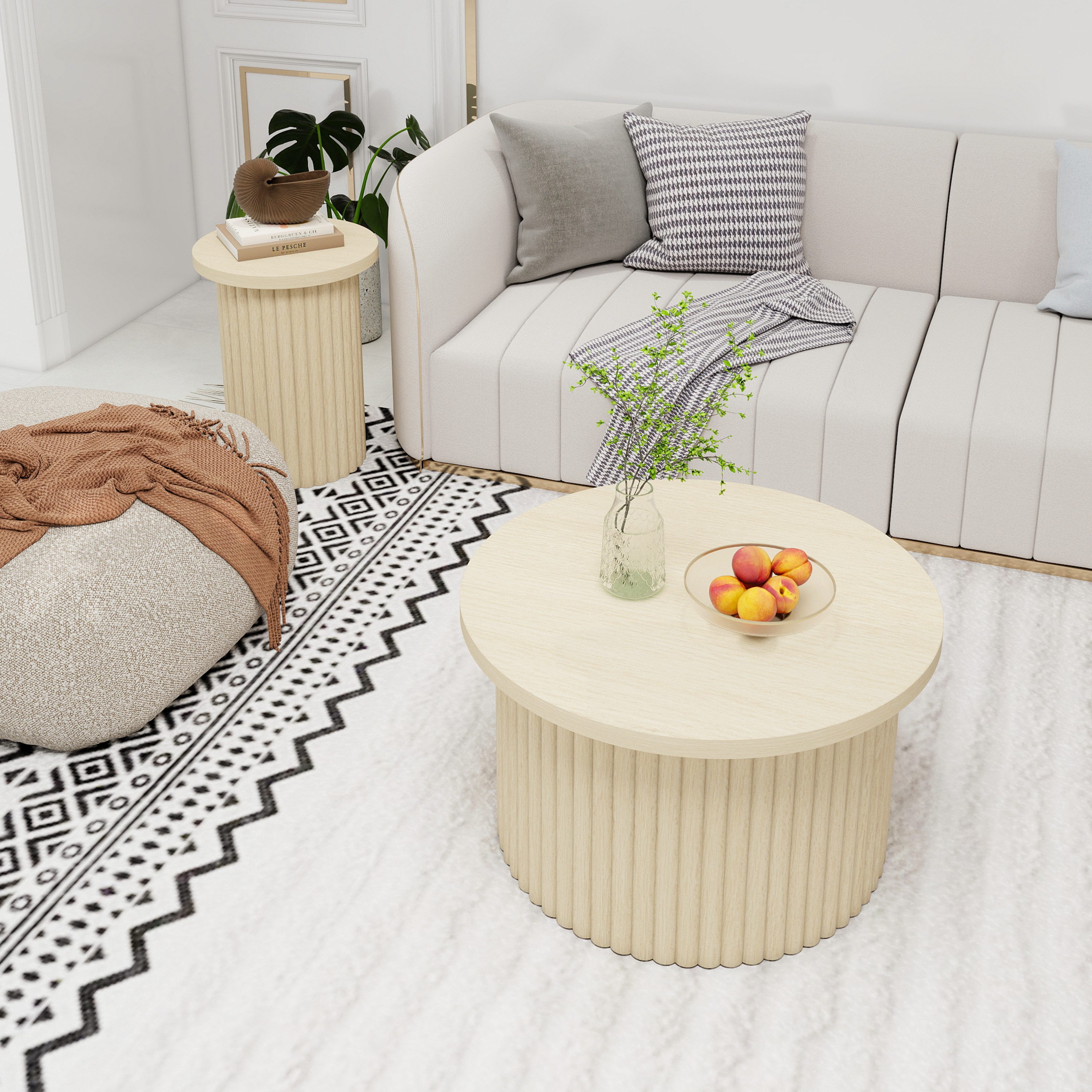 HAUSS SPOLE Couchtisch Rund 2er-Set Wohnzimmertisch günstig online kaufen