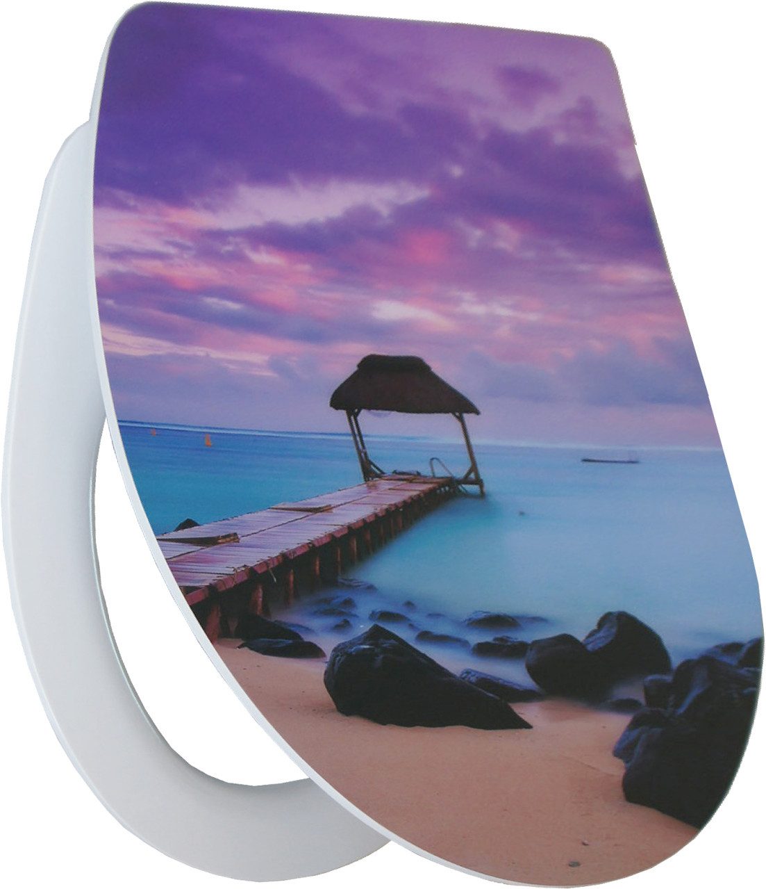 Primaster WC-Sitz Primaster WC-Sitz mit Absenkautomatik Sunset weiß, Abnehmbar Absenkautomatik Edelstahlscharniere