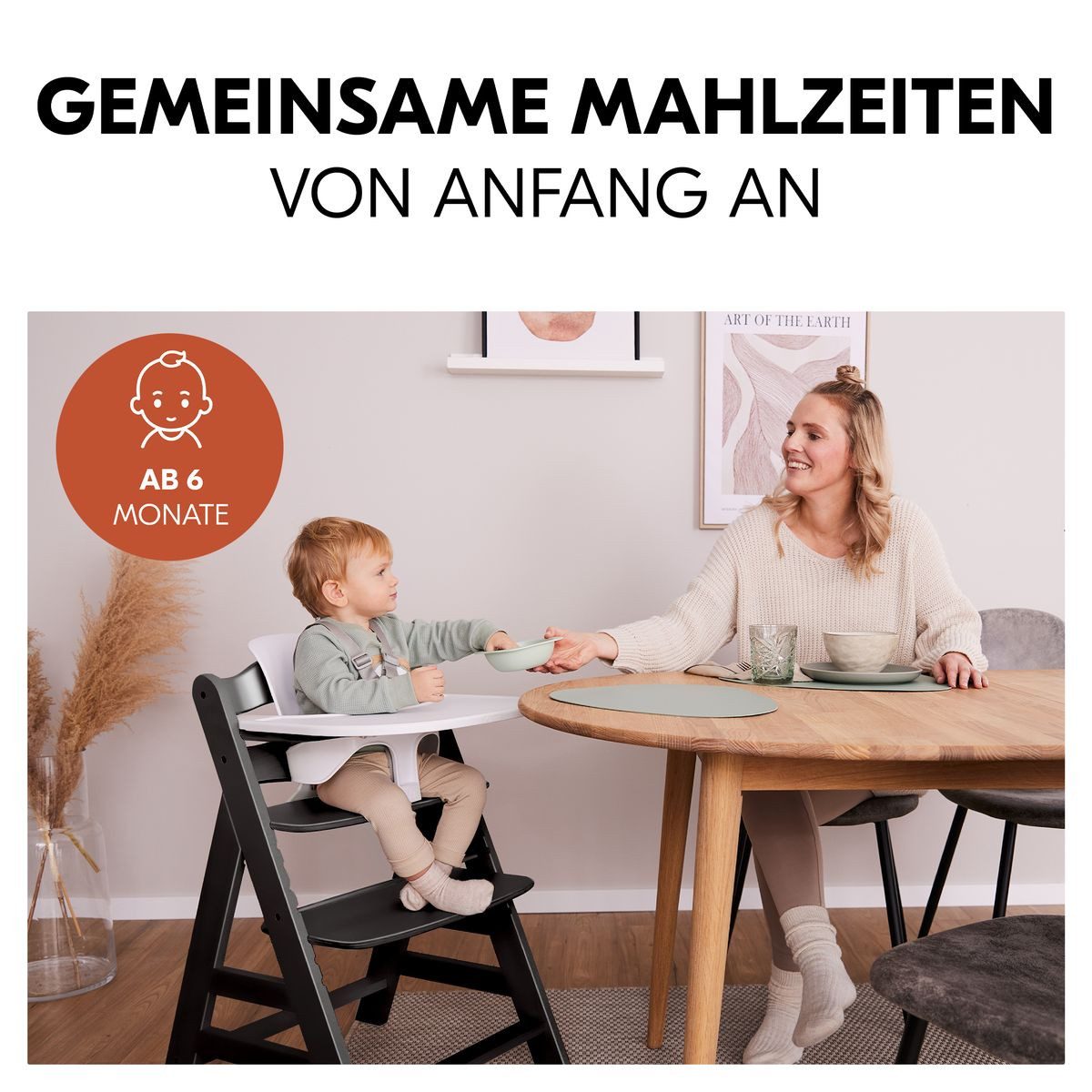 Hauck Hochstuhl Alpha Plus Black, Holz günstig online kaufen