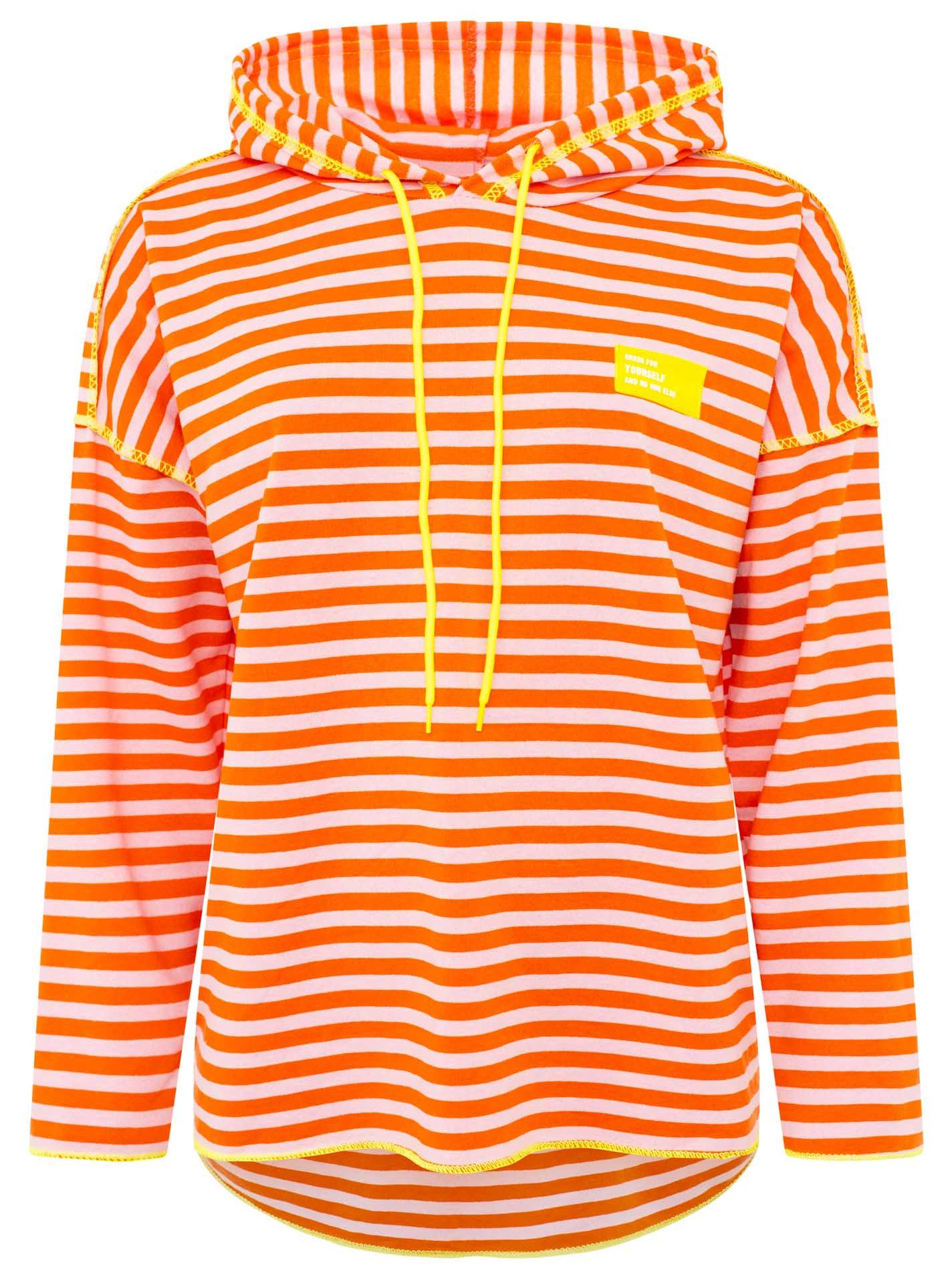 Zwillingsherz Hoodie Neon Streifen & Patch