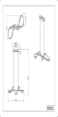 TRIO Leuchten LED Pendelleuchte Perugia, Dimmfunktion, mehrere Helligkeitsstufen, LED fest integriert, Neutralweiß, Deko Hängelampe höhenverstellbar dimmbar neutralweiß 4000K, 4500 Lumen