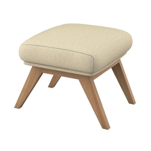 FLEXLUX Polsterhocker Adria, Fuß Eiche, Fußhocker für Ohrensessel