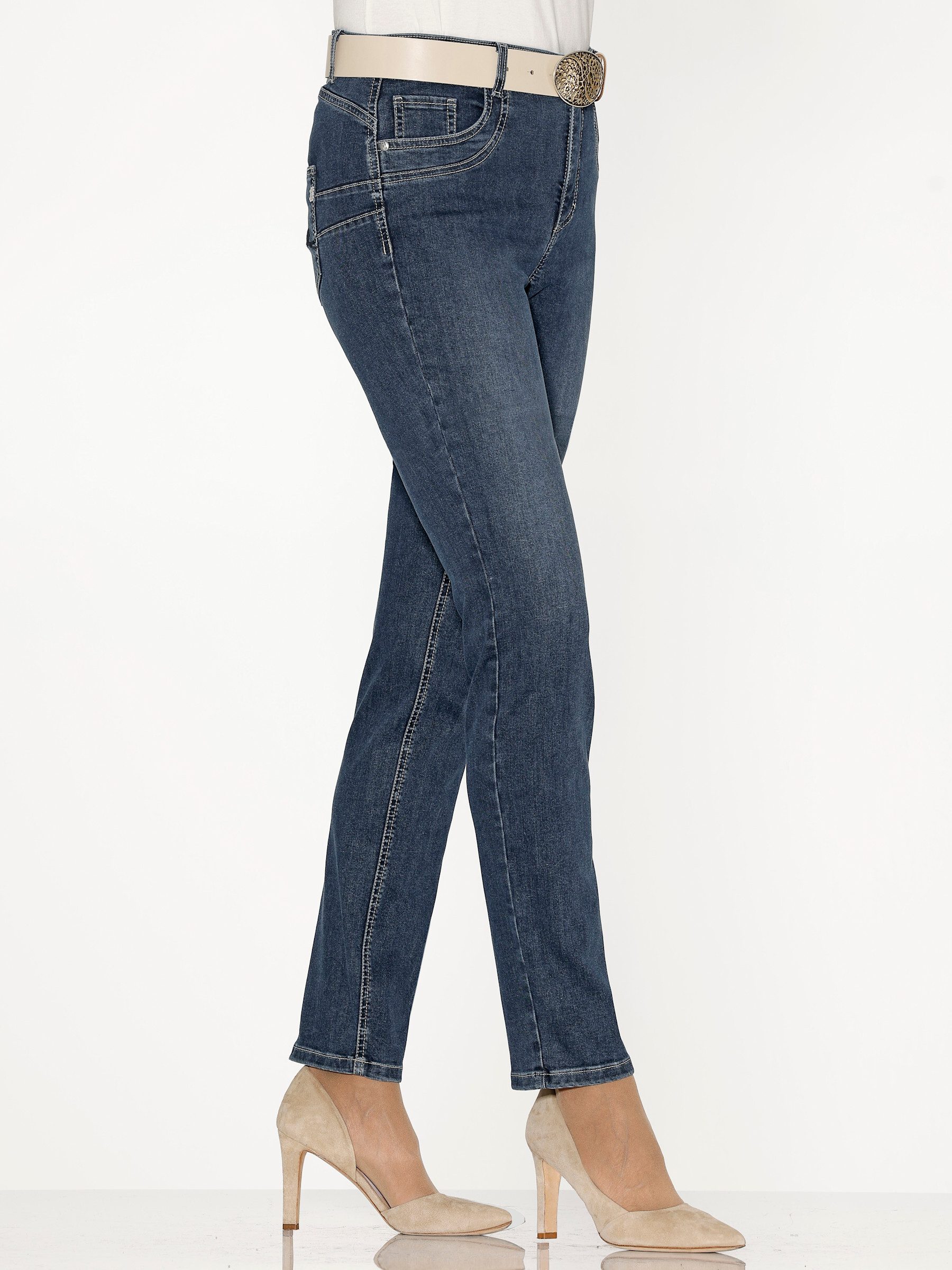 Bequeme Jeans 5-Pocket-Jeans leicht vertieft