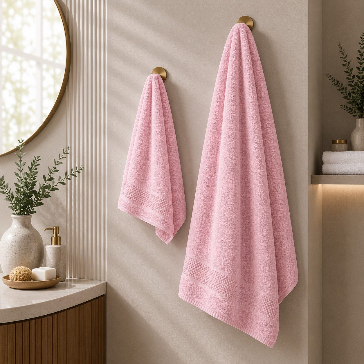 Komfortec Handtuch Set 8x Premium Handtuch Set - 50x100 cm, Frottee (8-St), 100% Baumwolle, mit Bordüre, Weich, Hotelqualität – Bild 4 von 5