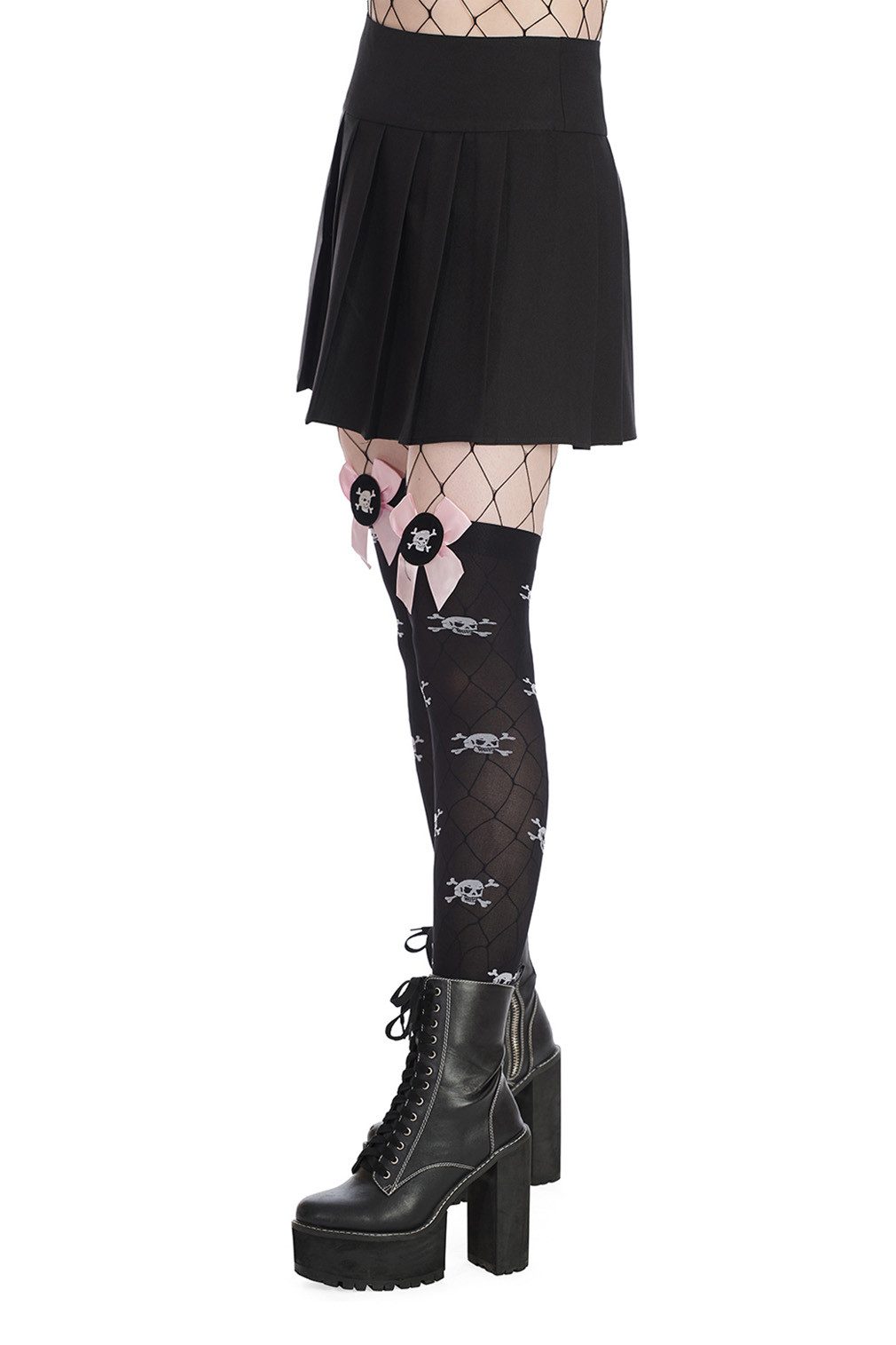 Banned Plisseerock Shiro Gothic Goth Retro Punk Minirock