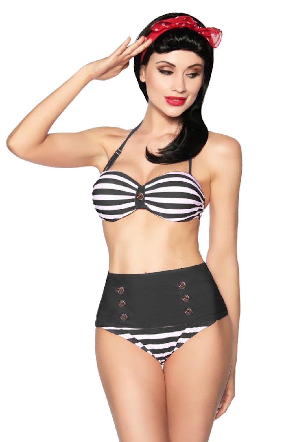 Samegame Bandeau-Bikini Vintage Marine Push-Up Bandeau-Bikini günstig online kaufen