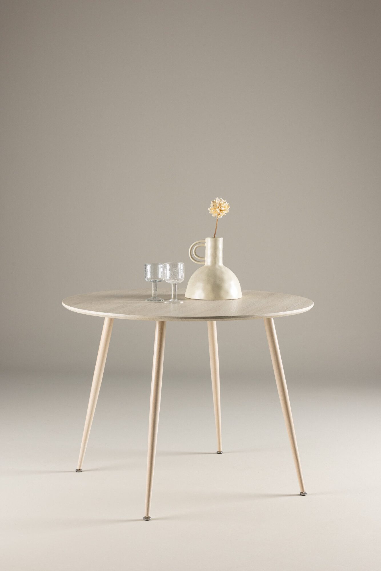 Venture Home Esstisch Plaza, runder Esstisch, modern, Ø 100 cm, Esszimmertisch, MDF, Stahlbeine, rund, kompakt, urban