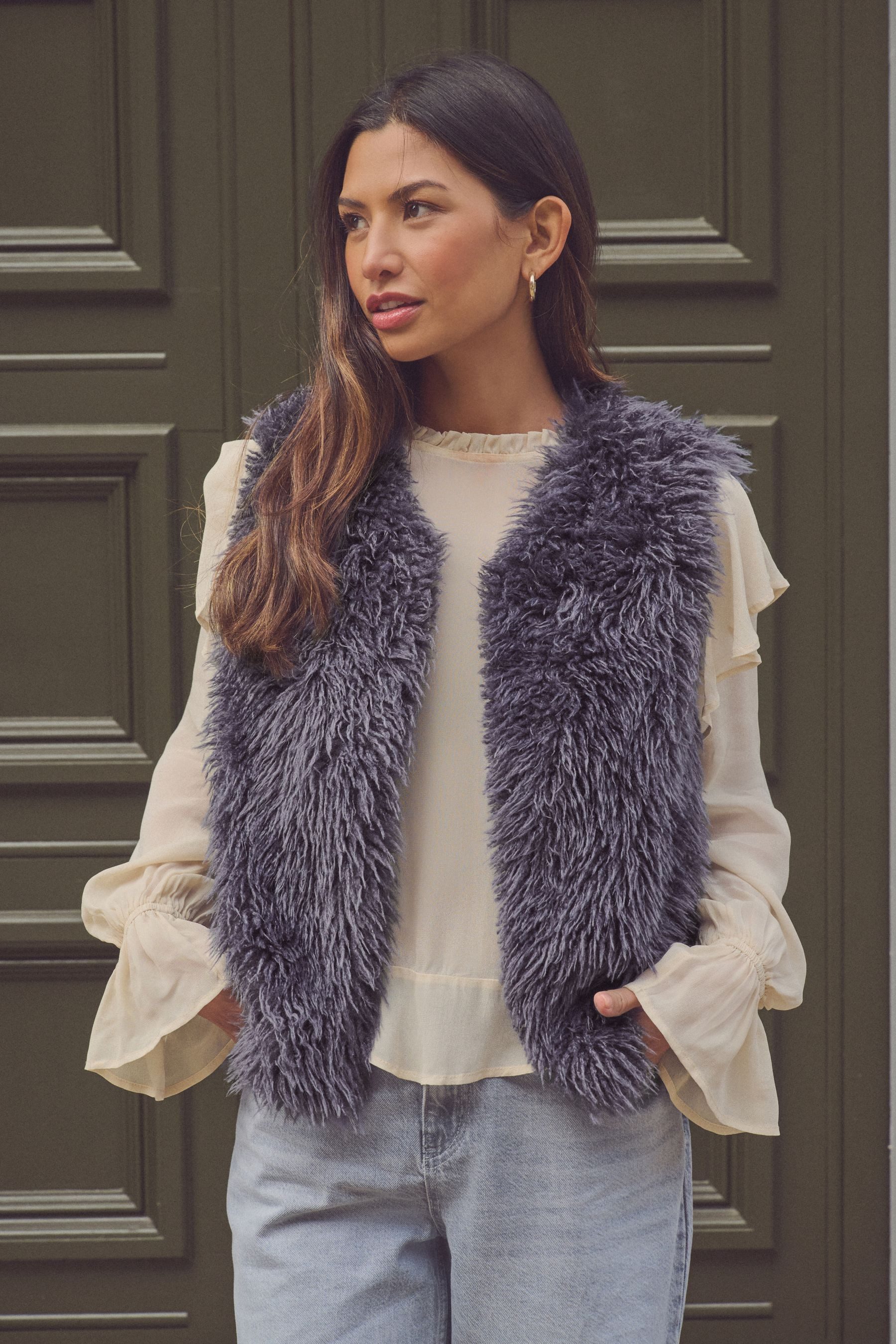 Next Fellimitatweste Weste aus Kunstfell (1-tlg)