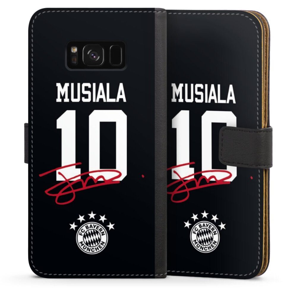DeinDesign Handyhülle FC Bayern München Jamal Musiala FCB Musiala 10, Samsung Galaxy S8 Plus Hülle Flip Case Klapphülle Handytasche Leder