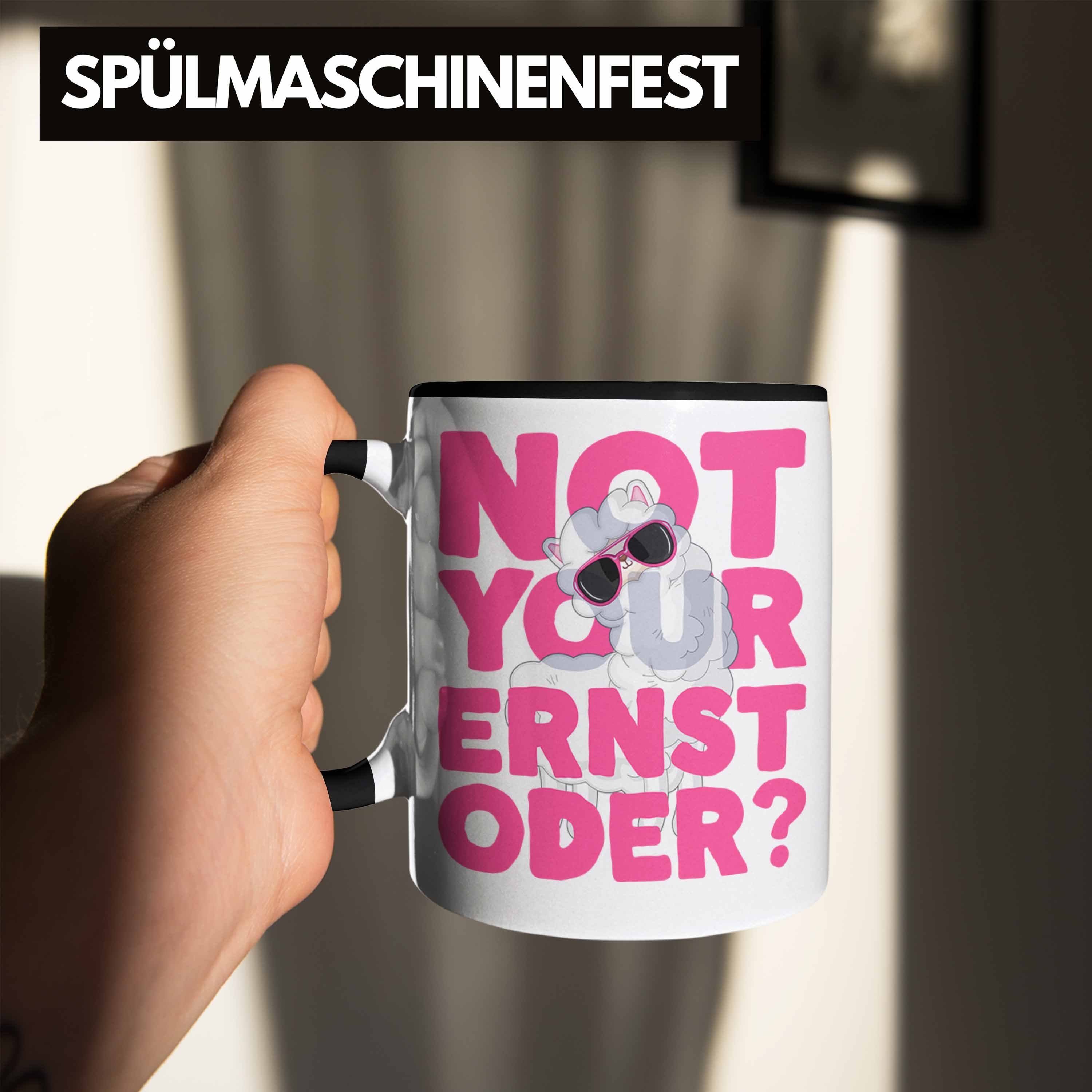 Ernst Spruch für Trendation Frauen Schwarz Pink Not mit Tasse Oder Llama Kaffeetasse Tasse Your