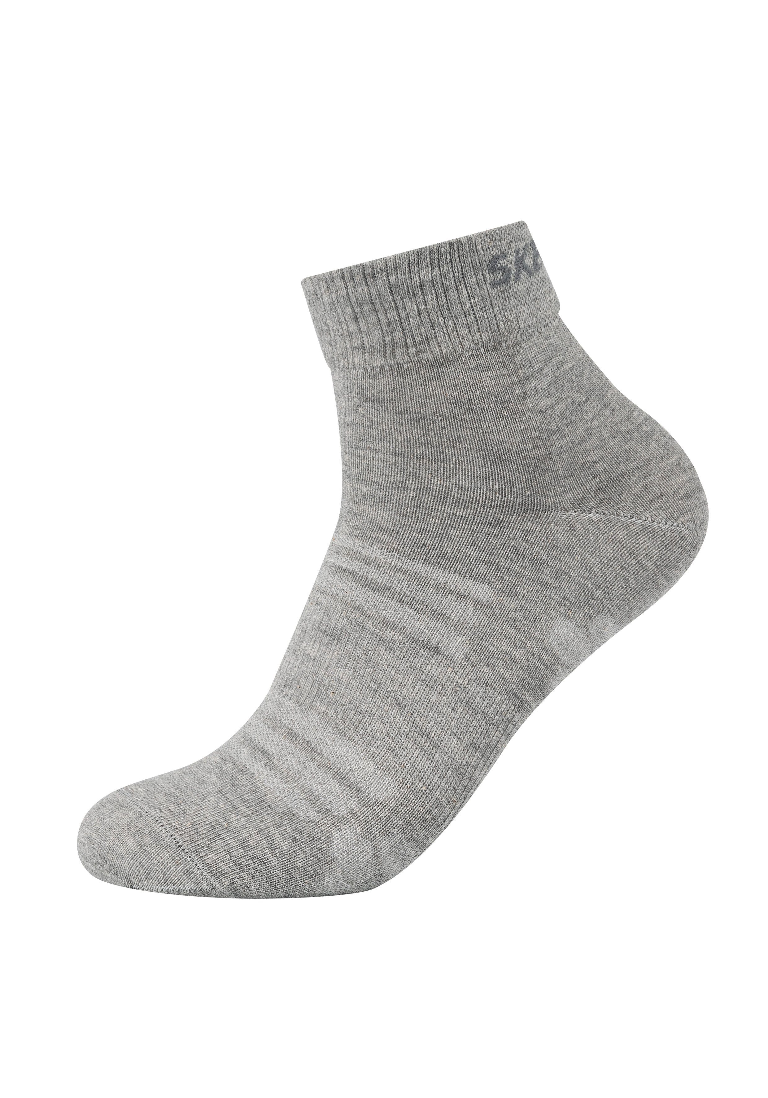 grau, mit Socken Skechers (8-Paar) im 8er-Pack schickem meliert Markenschriftzug