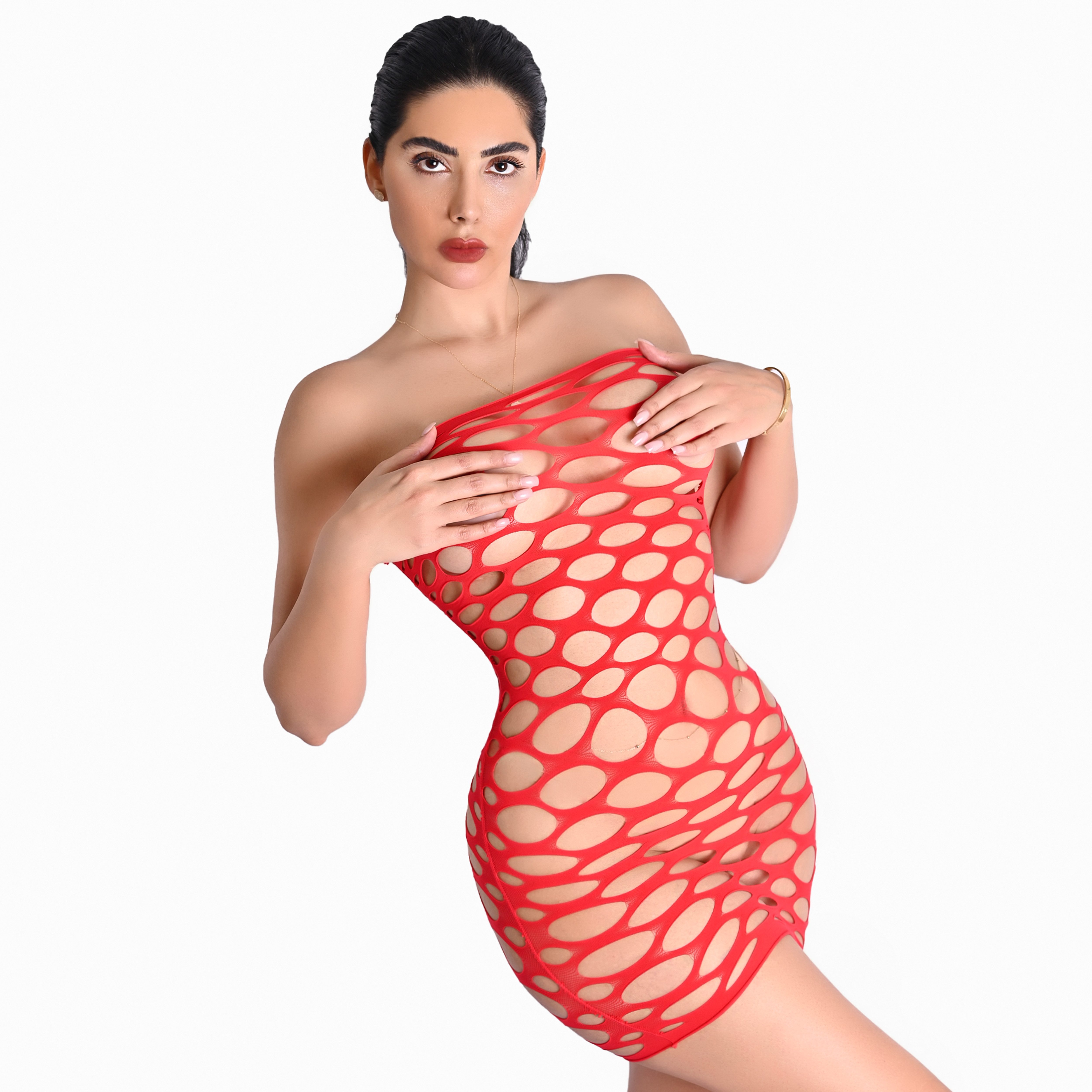 Elegant Love Netzkleid Nahtloses Damen Mesh-Minikleid – figurbetontes Desso günstig online kaufen