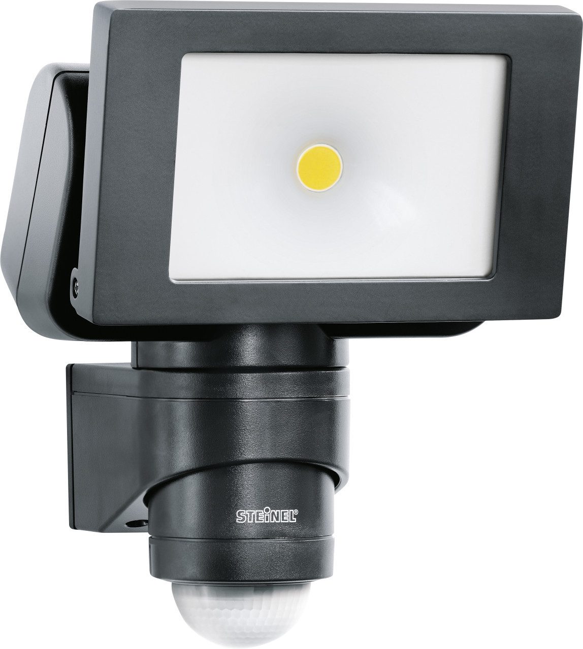 steinel Außen-Wandleuchte Steinel LED Strahler LS 150 S Schwarz mit Sensor, Inkl. Leuchtmittel, Mit Bewegungsmelder nicht dimmbar