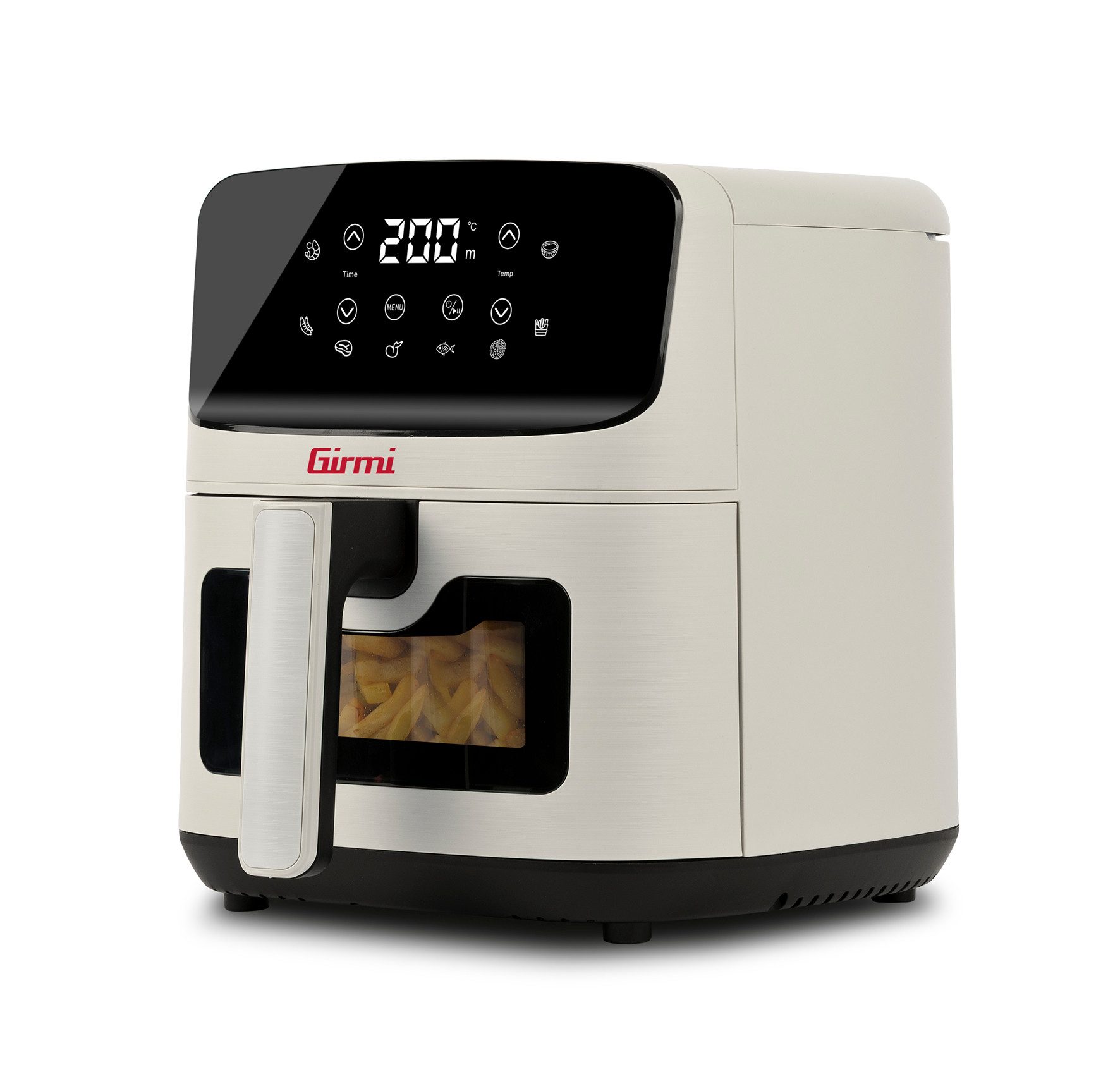 Girmi Heißluftfritteuse FG2701 Ecofrit Lite FG27 4,2 Liter, 1500 W, Sichtfenster, Innenbeleuchtung, 8 Programme, Timer, BPA-PFOA frei