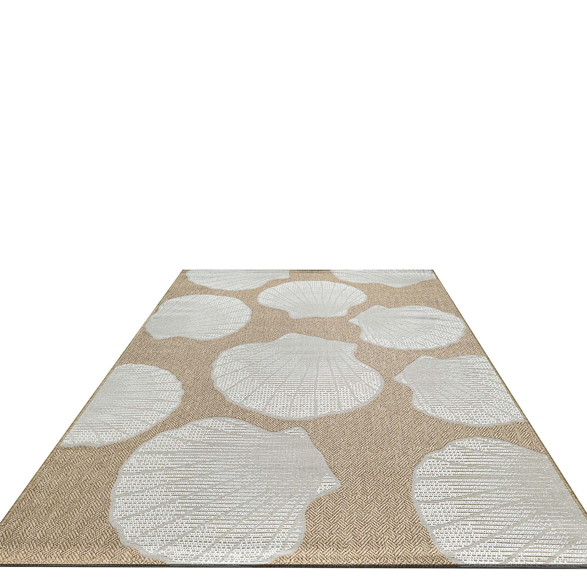 TaraCarpet Teppich TaraCarpet Regina Shell Wohnzimmer,Schlafzimmer,Esszimmer natur, rechteckig, Höhe: 7 mm, Küche Flur Terrasse Garten Balkon 80x150