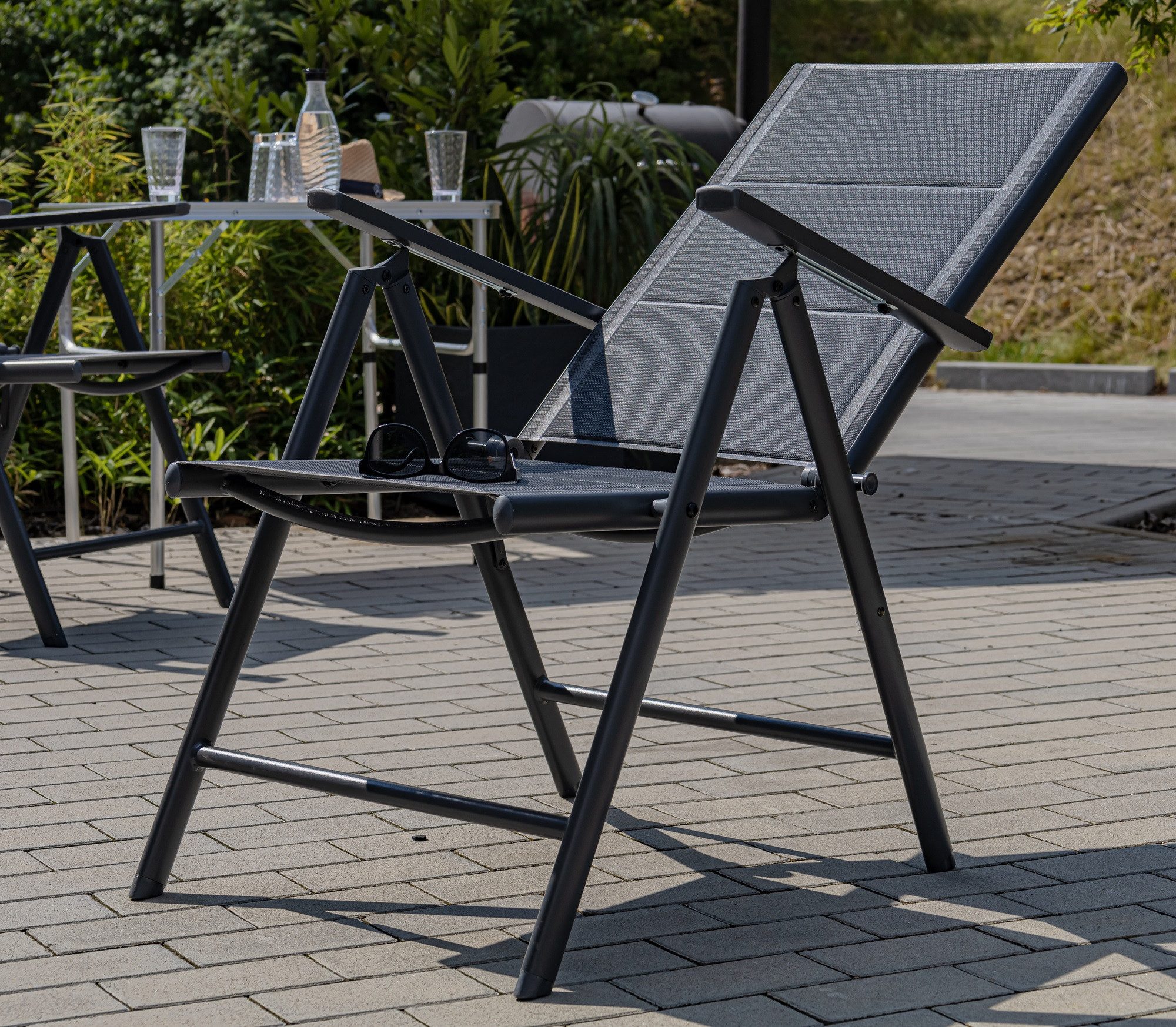 ONDIS24 Gartenstuhl Hochlehner Aluminium Klappsessel Vinoro Deluxe Gartensessel (1 St), UV-beständig