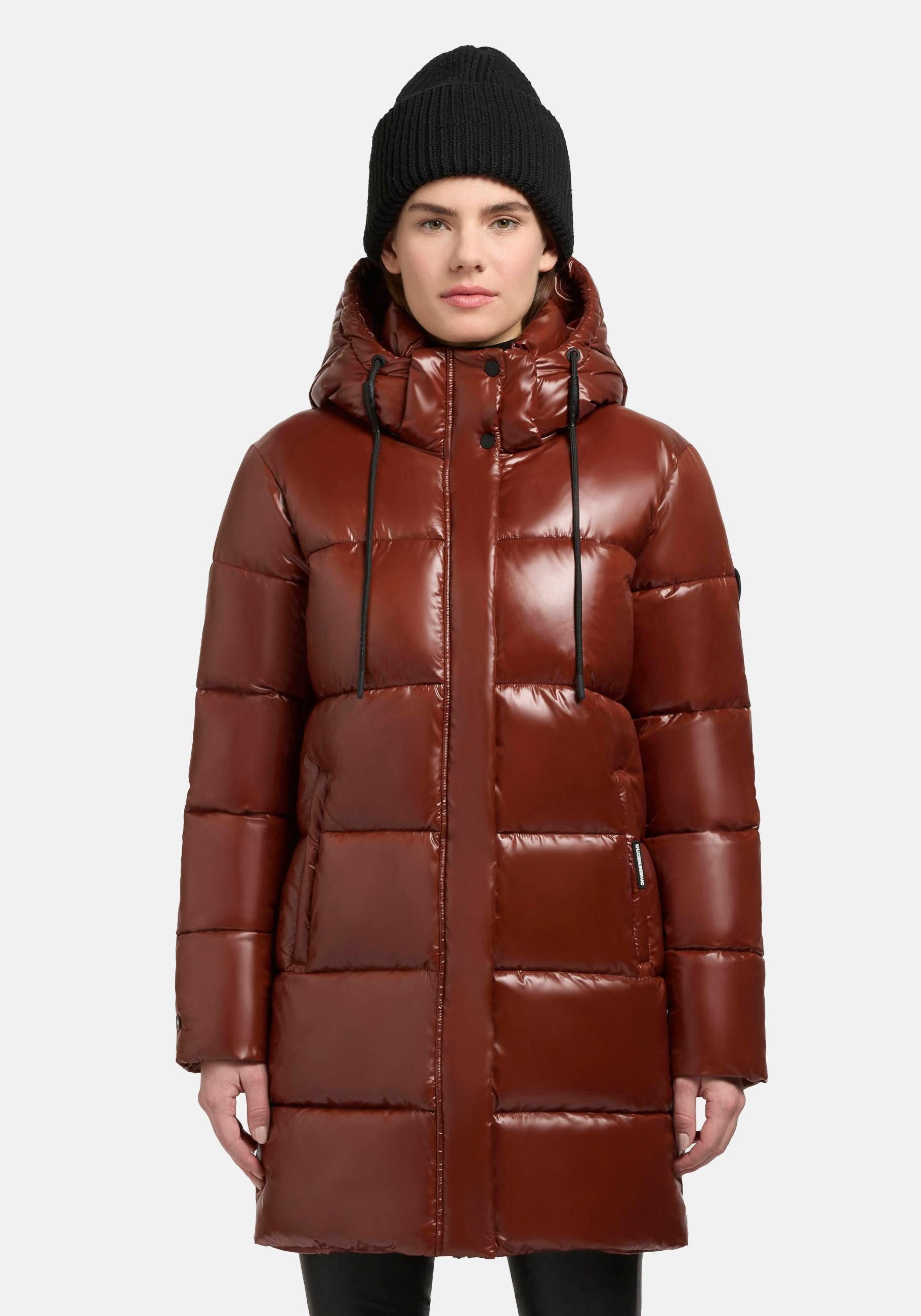 khujo Steppjacke Jadet2-YM Schimmernder Winter Kurzmantel mit abnehmbarer Kapuze