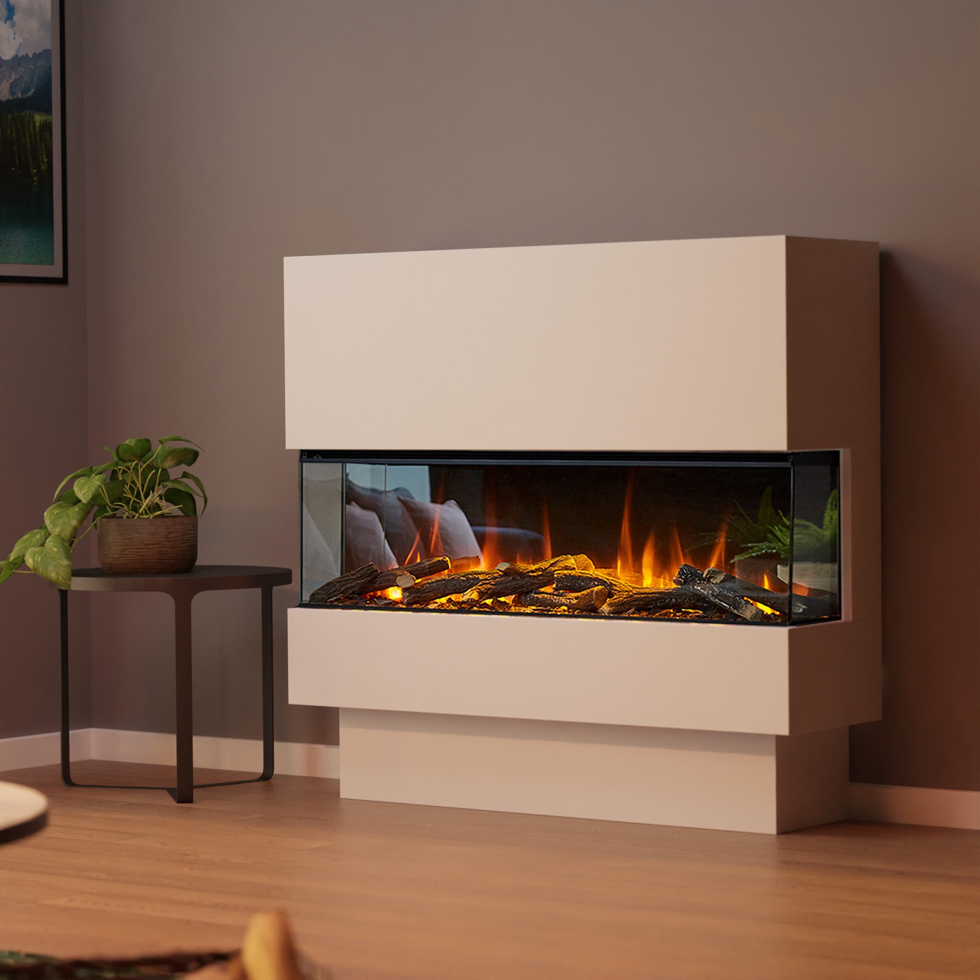 Kaminlicht Elektrokamin Kaminlicht 1200 Elektrokamin, täuschend echte Flamme mit Heizleistung bis 2000W